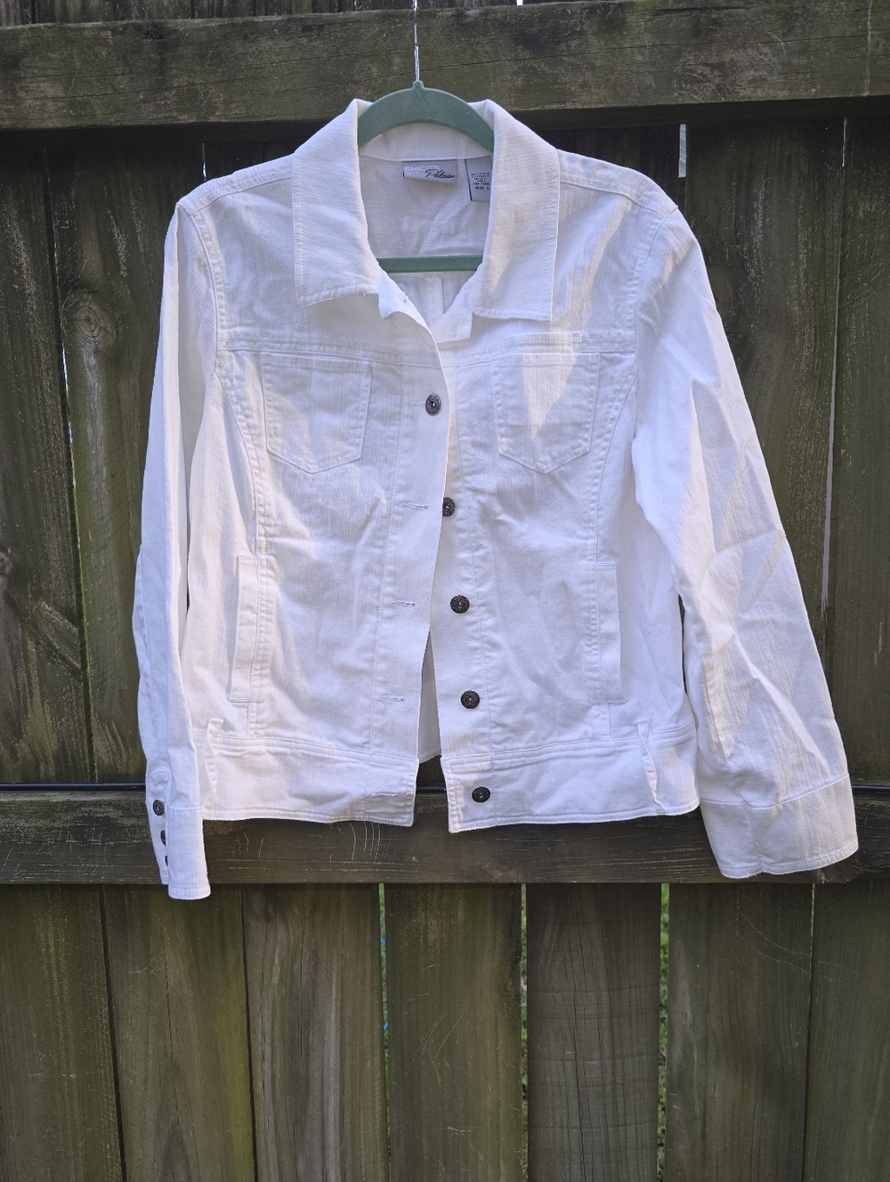 Chico's Platinum White Jean Jacket